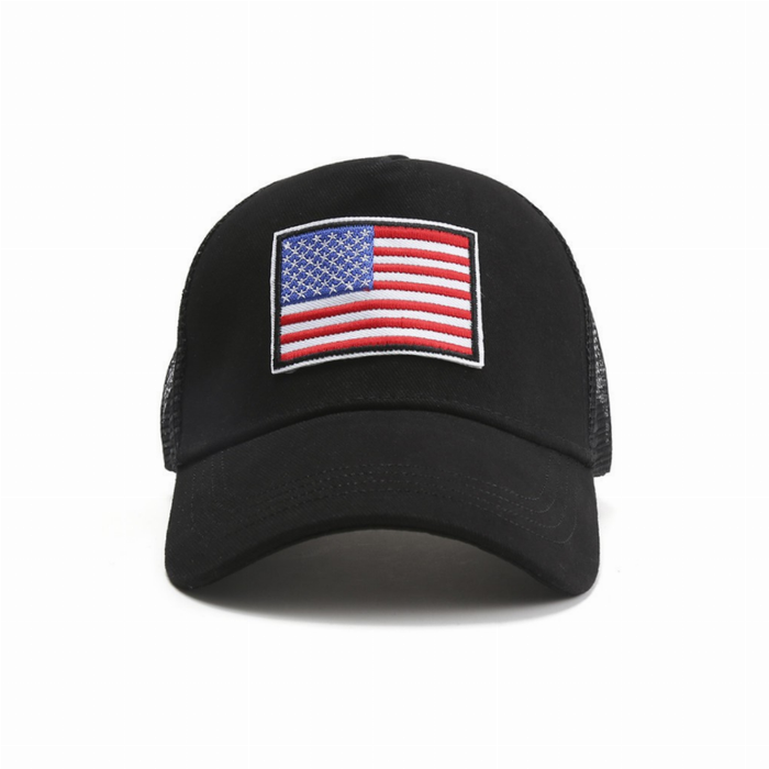 American Flag Trucker Hat With Adjustable Strap