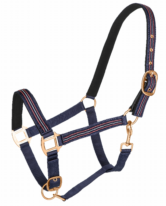 Tuffrider Adjustable Nylon Breakaway Halter With Padded Crown And Rose Gold Hardware