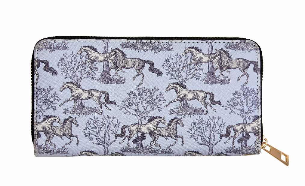 Awst Int'l "lila" Blue Toile Clutch Wallet