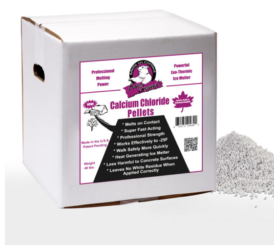 40lb Box Of Bare Ground Coated Granular Ice Melt W/ Calcium Chloride Pellets