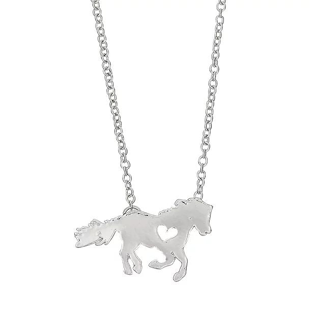 Awst Int'l Pony With Heart Necklace With Horse Head Gift Box