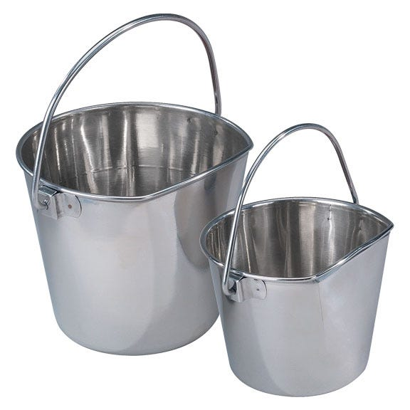 Ps Stainless Flat Sided Pail 2qt