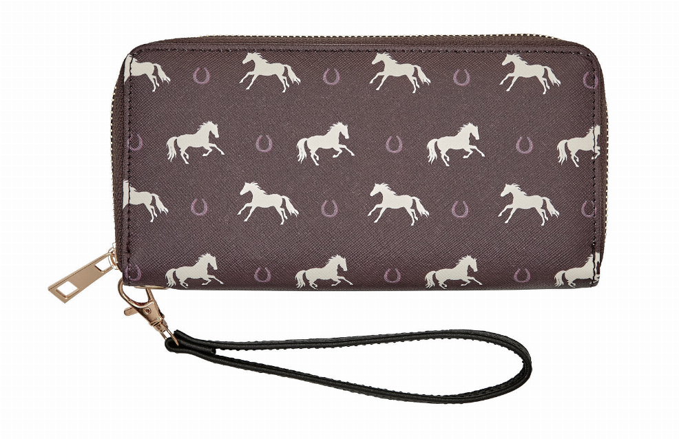 Awst Int'l "lila" Horses & Horseshoes Clutch Wallet