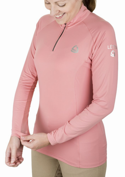 Lettia Women Quarter-zip Neck Upf 50+ Sun Shirt