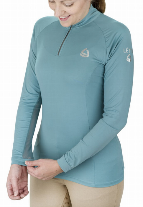 Lettia Women Quarter-zip Neck Upf 50+ Sun Shirt