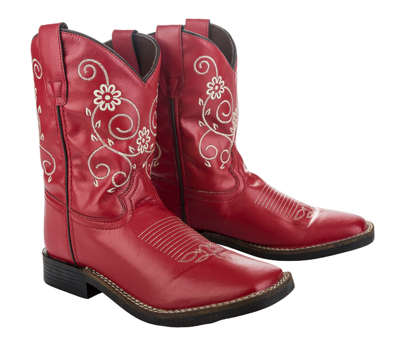 Tuffrider Children's Fire Red Floral Western Boot