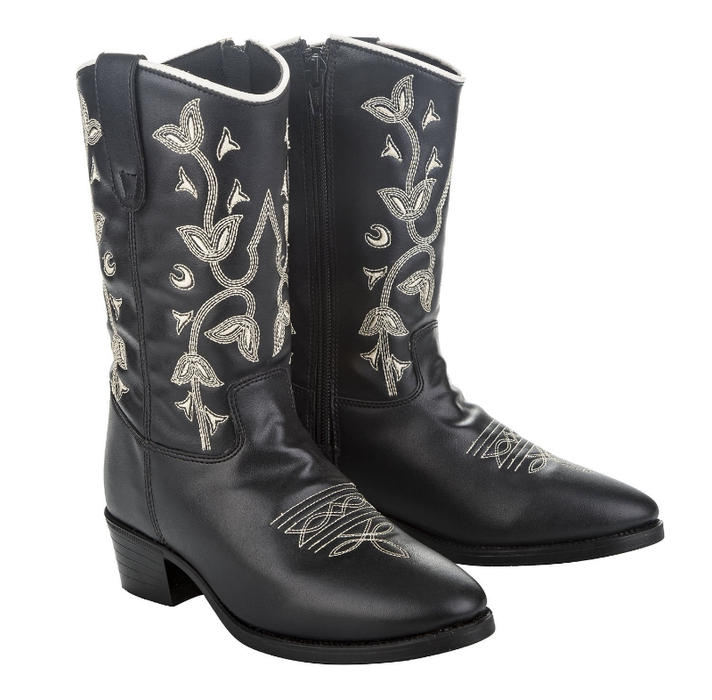 Tuffrider Youth Black Floral Western Boot