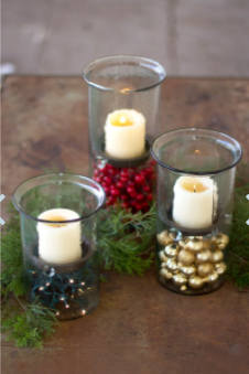 Mini Glass Candle Cylinders W Rustic Insert