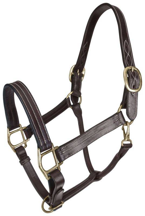 Gatsby Classic Triple Stitched Leather Halter With Snap