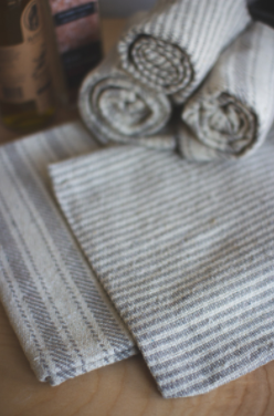 Set Of Six Grey Cotton Towels