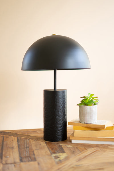 Black Metal Table Lamp With Dome Shade