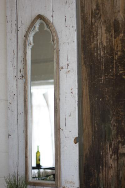 Arched Wood Framed Mirror