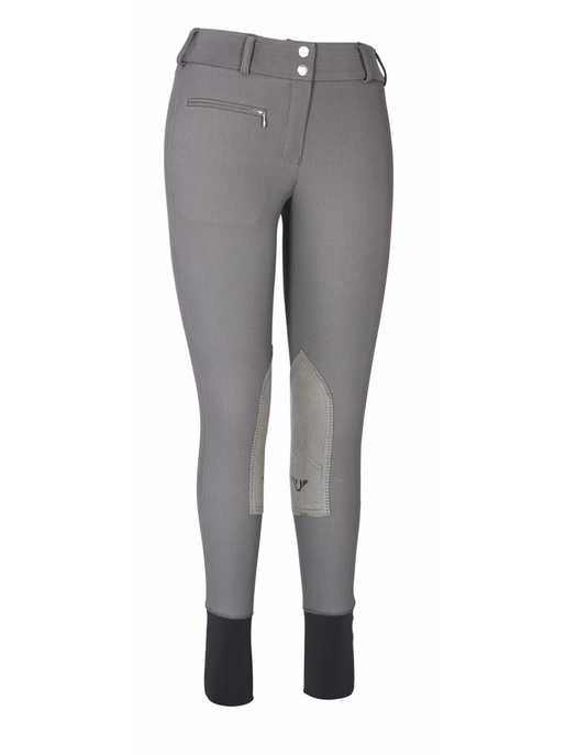 Tuffrider Ladies Ribb Lowrise Wide Waistband Knee Patch Breeches