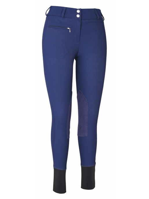 Tuffrider Ladies Ribb Lowrise Wide Waistband Knee Patch Breeches