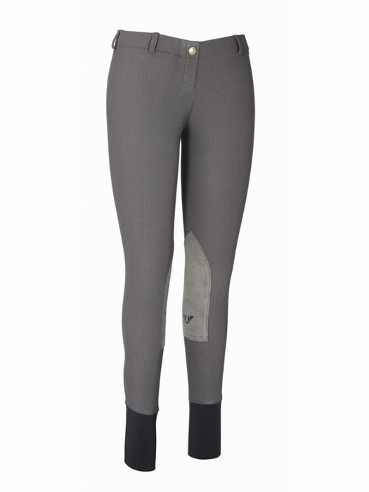 Tuffrider Ladies Ribb Lowrise Pull-on Knee Patch Breeches