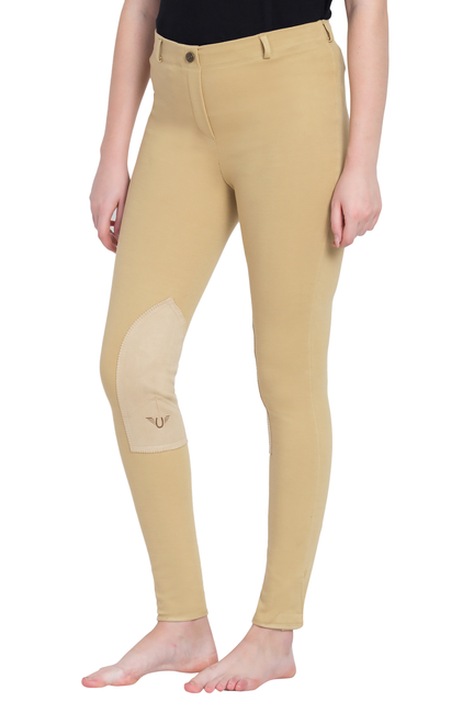 Tuffrider Ladies Cotton Pull-on Knee Patch Plus Breeches