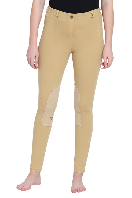 Tuffrider Ladies Cotton Pull-on Knee Patch Plus Breeches