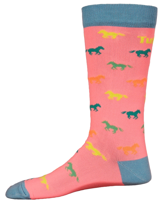 Tuffrider Neon Pony Kids Socks