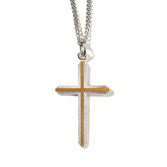 Silver And Plated Cross Necklace