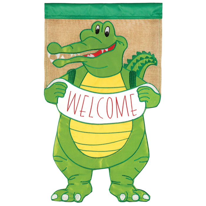 Alligator Welcome Flag Garden