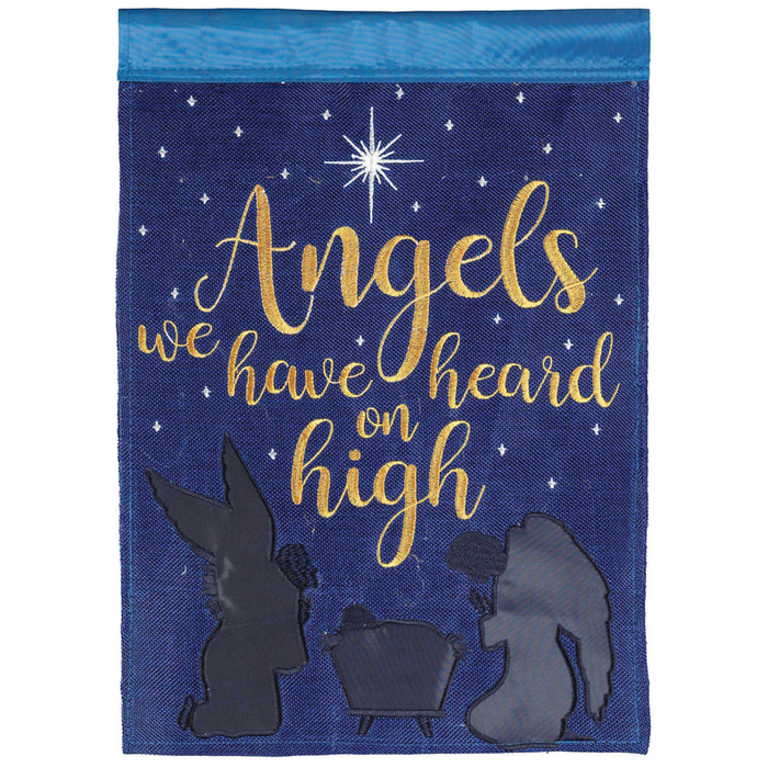 Angels We Have Heard Flag Burlap Garden