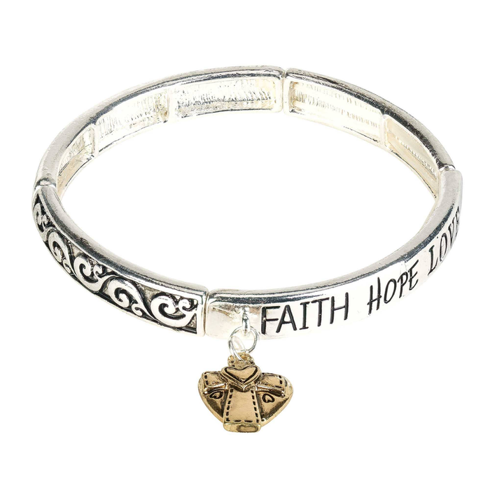 Faith, Hope Love Stretch Bracelet