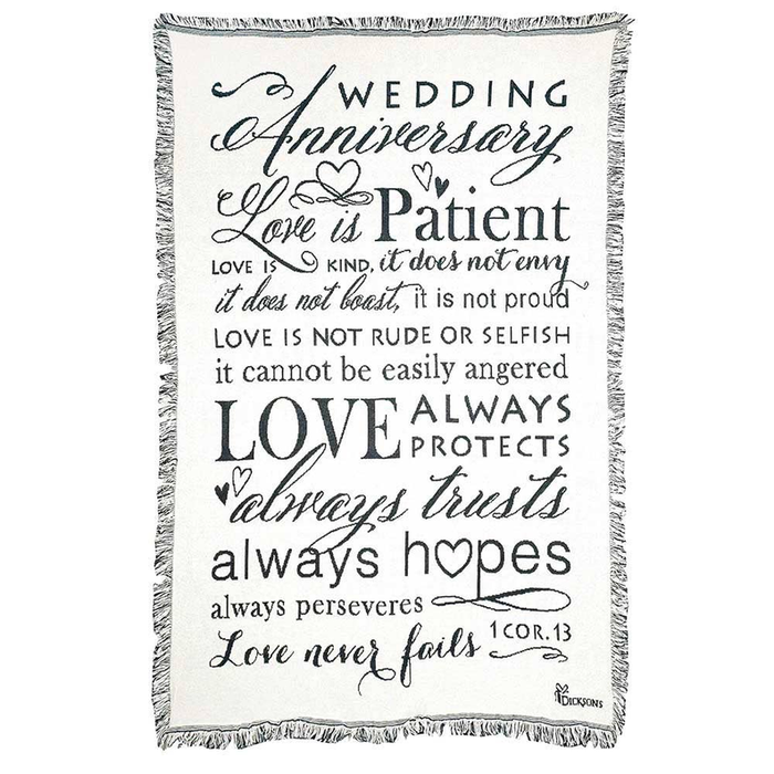 Throw Anniversary Love Is Patient 1 Cor.