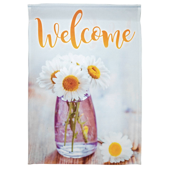 Welcome Daisies Print Garden Flag