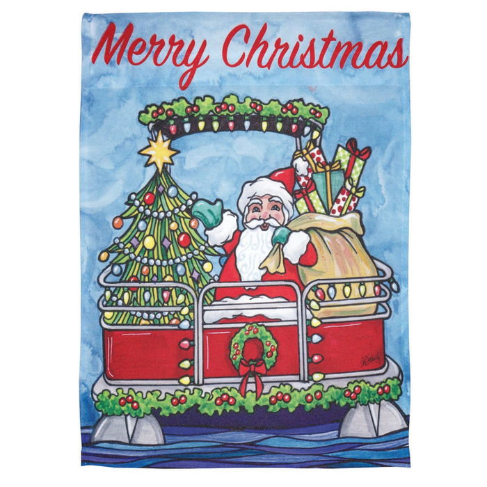 Merry Christmas Pontoon Flag