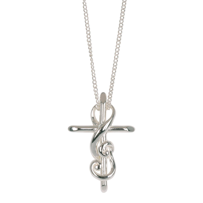 Mobius G Clef/cross Silver Plate