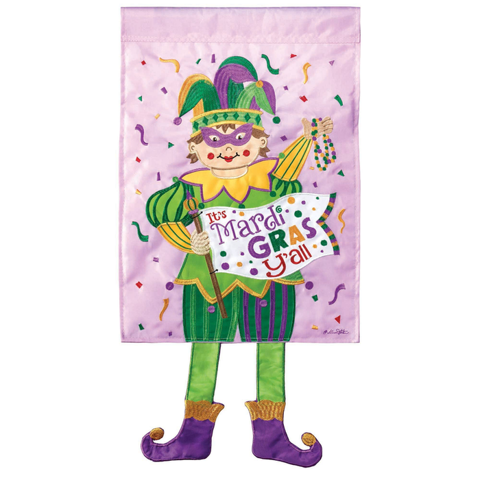 Mardi Gras Jester Crazy Leg Flag