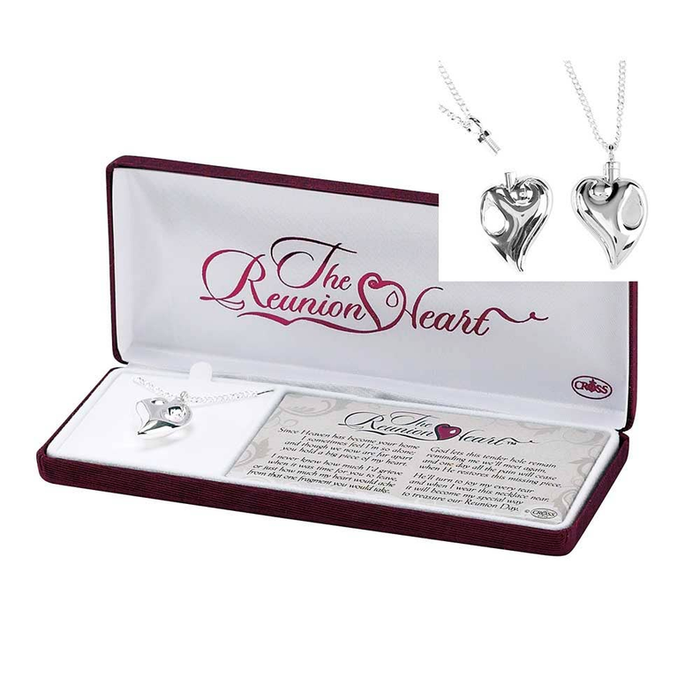 The Reunion Heart' Memorial Urn Necklace W/24" Chain