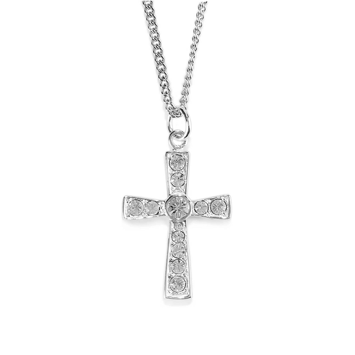 Silver Plated Flare Cross Necklace