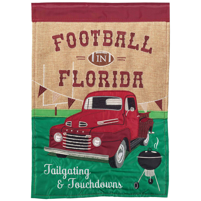 Football In Fl Garnet&gold Flag Burlap