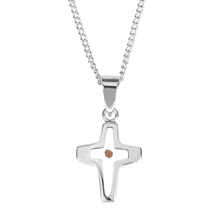 Silver Plated Mustard Seed Mini Cross Necklace