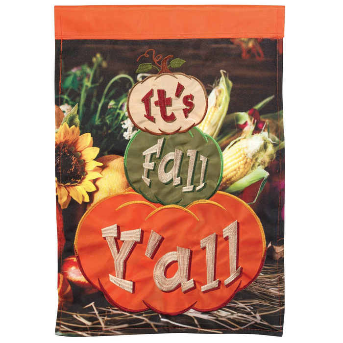 It's Fall Y'all Double Applique Plus Garden Flag