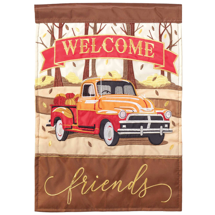 Fall Truck Welcome Flag Poly