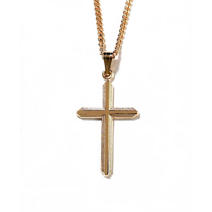 Plated Cross With Cross Necklace