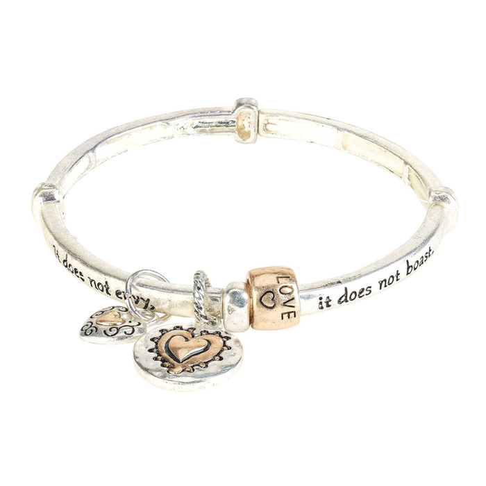 Message Bracelet 1 Cor 13:4 2tone