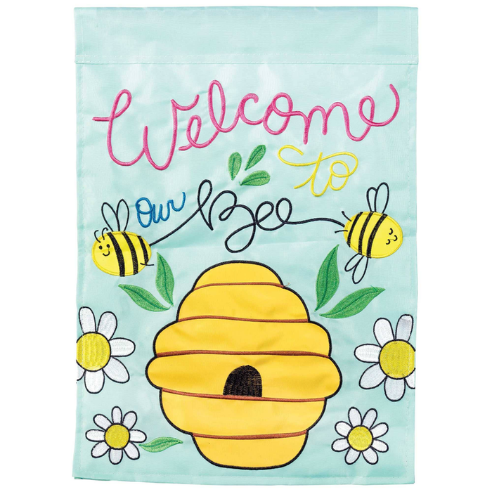 Flag Welcome To Our Bee Hive Poly Garden