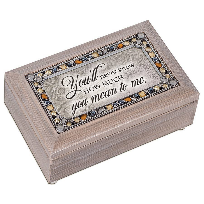 You'll Never Know Petite Pewter Jeweled Music Box