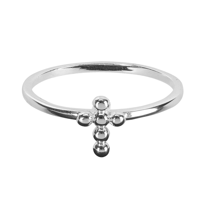 Ring Ball Cross Size 7 Silver
