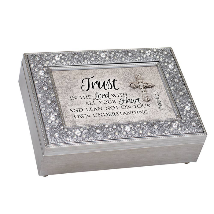 Trust The Lord With All Heart Brushed Silver