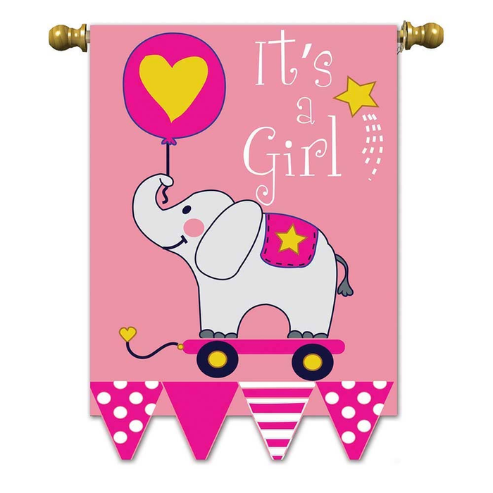 It's A Girl Garden Flag