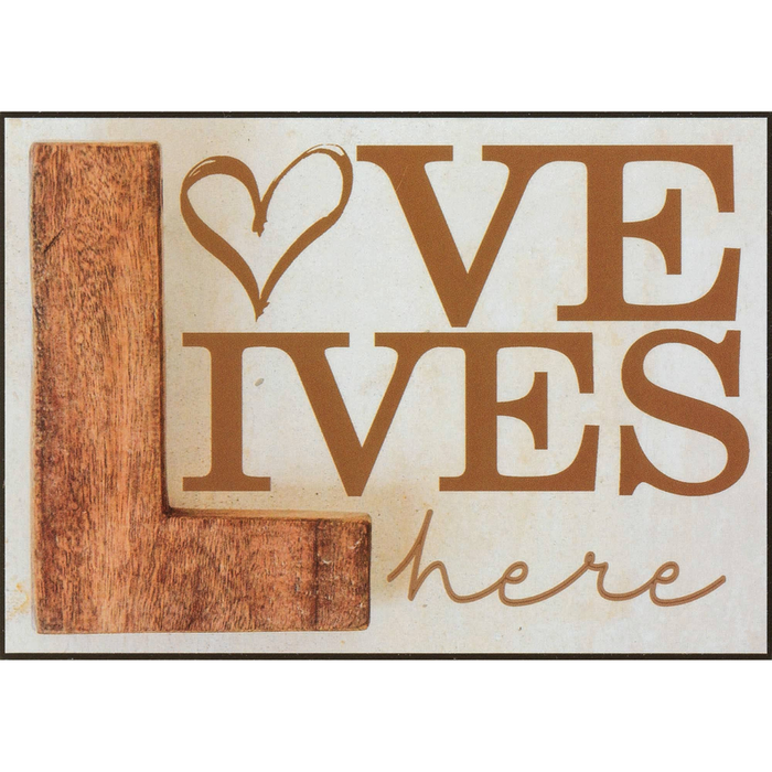 7x5 Plaque Wall Love Lives Here Mdf