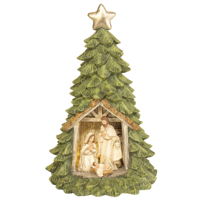 1 Piece Led Holy Family In Tree