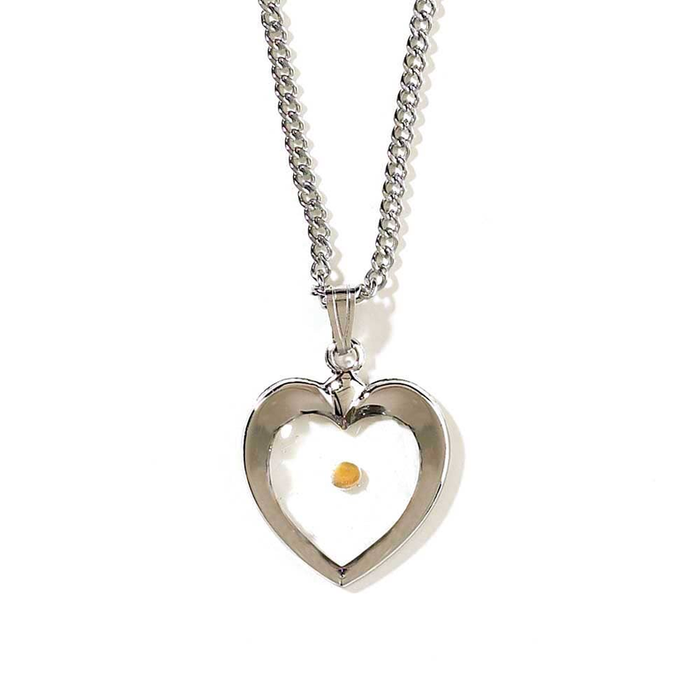 Heart With Mustard Seed Necklace