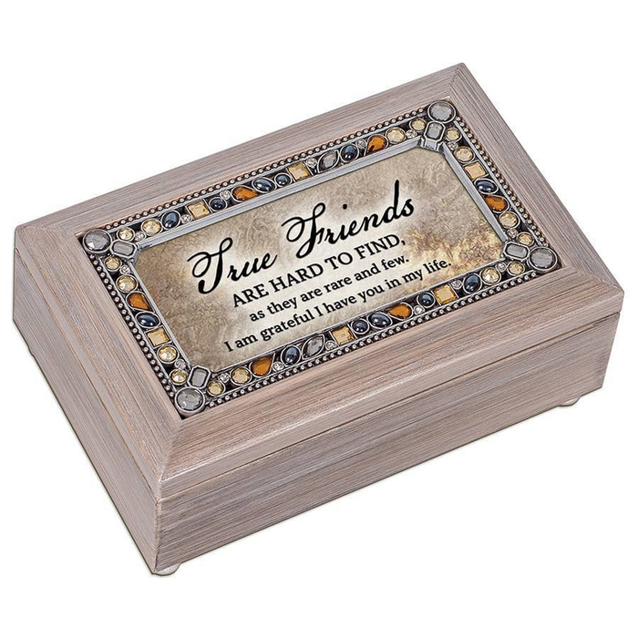 True Friends Petite Pewter Jeweled Music Box