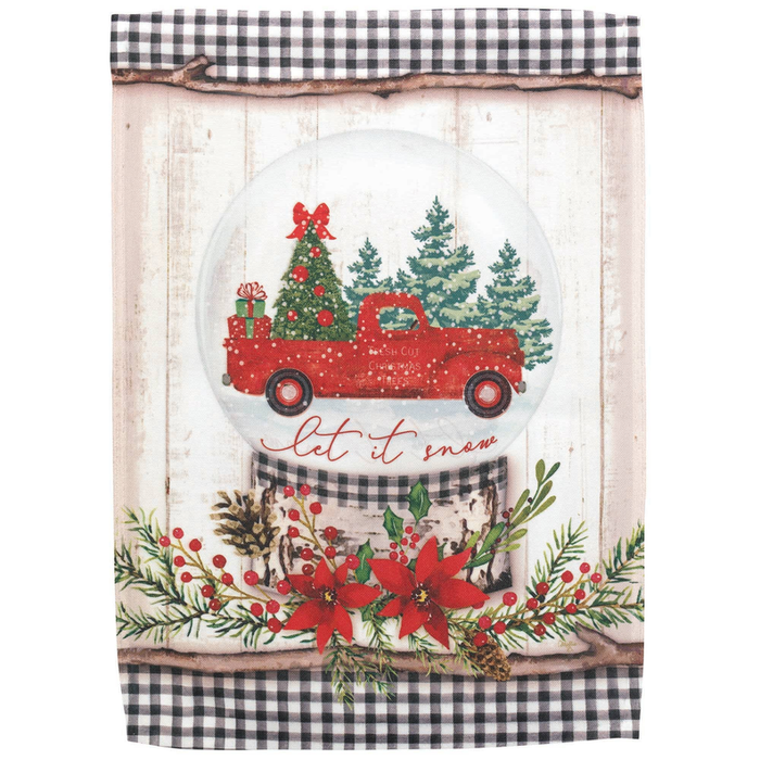 Truck Snowglobe Garden Print Flag