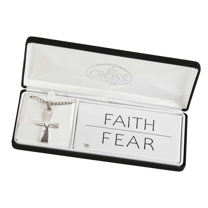 Necklace Faith Over Fear Bevel Cross